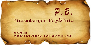 Pissenberger Begónia névjegykártya